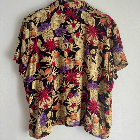 Vintage 90s Sag Harbor Petite Two Piece Floral Short Sleeve Button Midi Skirt - Picture 4 of 13